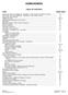 HOMEOWNERS TABLE OF CONTENTS