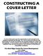 CONSTRUCTING A COVER LETTER