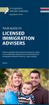 YOUR GUIDE TO LICENSED IMMIGRATION ADVISERS