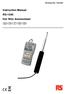 RS Stock No. 724-4207 Instruction Manual RS-1340 Hot Wire Anemometer