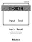 IT-007R. Input Tool. User s Manual. No.99MAM016B2 SERIES No.264