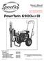 PowrTwin 6900XLT DI. Owner s Manual. Do not use this equipment before reading this manual!