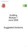 Auditing Module 7 June 2009. Suggested Solutions