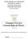 Grammar Overview General Rules & Theory