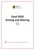 Excel 2010 Sorting and Filtering