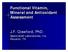 Functional Vitamin, Mineral and Antioxidant Assessment. J.F. Crawford, PhD. SpectraCell Laboratories, Inc. Houston, TX