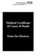 Medical Certificate of Cause of Death. Notes for Doctors
