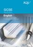 GCSE. English. Specification. For exams June 2014 onwards For certification June 2014 onwards