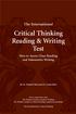 Critical Thinking Reading & Writing Test