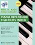 PIANO REPERTOIRE TEACHER S INDEX