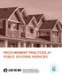 PROCUREMENT PRACTICES AT PUBLIC HOUSING AGENCIES