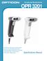 Specifications Manual. Gun-type Laser Barcode Scanner OPR 3201