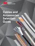 Cables and Accessories Selection Guide
