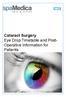 Cataract Surgery Eye Drop Timetable and Post- Operative Information for Patients