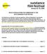 RULES & REGULATIONS FOR SUBMISSION TO THE 2016 SUNDANCE FILM FESTIVAL
