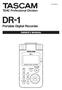 DR-1 Portable Digital Recorder OWNER'S MANUAL