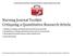 Nursing Journal Toolkit: Critiquing a Quantitative Research Article