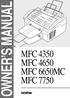 OWNER S MANUAL MFC 4350 MFC 4650 MFC 6650MC MFC 7750