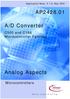 AP2428.01. A/D Converter. Analog Aspects. C500 and C166 Microcontroller Families. Microcontrollers. Application Note, V 1.