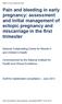 Pain and bleeding in early pregnancy: assessment and initial management of ectopic pregnancy and miscarriage in the first trimester