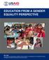 EDUCATION FROM A GENDER EQUALITY PERSPECTIVE