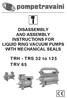DISASSEMBLY AND ASSEMBLY INSTRUCTIONS FOR LIQUID RING VACUUM PUMPS WITH MECHANICAL SEALS. TRH - TRS 32 to 125 TRV 65