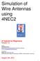Simulation of Wire Antennas using 4NEC2