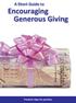 Encouraging Generous Giving