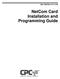026-1608 Rev 0 6-13-00. NetCom Card Installation and Programming Guide