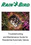 Troubleshooting and Maintenance Guide for Residential Automatic Valves