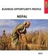 BUSINESS OPPORTUNITY PROFILE NEPAL