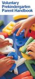 Voluntary Prekindergarten Parent Handbook