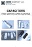 COMPANY Ltd. CAPACITORS. EMI and RFI FILTERS CAPACITORS FOR MOTOR APPLICATIONS