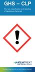 GHS CLP ATREAT. The new classification and labelling of hazardous chemicals. Providing a single source for your water treatment chemicals