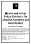 Health and Safety Policy Guidance for Incident Reporting and Investigation