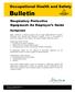 Occupational Health and Safety. Bulletin. Respiratory Protective Equipment: An Employer s Guide