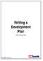 Writing a Development Plan A GUIDE FOR EMPLOYEES