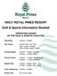 RACV ROYAL PINES RESORT Golf & Sports Information Booklet