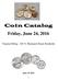 Coin Catalog Friday, June 24, 2016. Virginia Ebling - 245 N. Blainsport Road, Reinholds