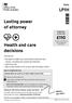LP1H. Lasting power of attorney. Health and care decisions. Form