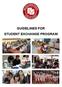 GUIDELINES FOR STUDENT EXCHANGE PROGRAM