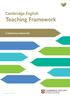 Teaching Framework. Competency statements