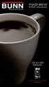 PHASE BREW USE & CARE MANUAL 8 CUP COFFEE BREWER. For use with HG