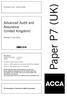 Paper P7 (UK) Advanced Audit and Assurance (United Kingdom) Monday 2 June 2014. Professional Level Options Module