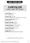 CHRYSLER (Chrysler - Dodge - Jeep - Plymouth)