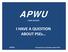 APWU CLERK DIVISION I HAVE A QUESTION ABOUT