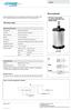 Normcylinder 1.5002. Technical data. tension-rod cylinder. according DIN ISO 6431 VDMA 24562 DI/DIM DIM DIMB