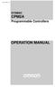 Cat.No. W352 E1 3 SYSMAC CPM2A. Programmable Controllers OPERATION MANUAL