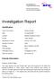Investigation Report