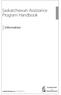 Saskatchewan Assistance Program Handbook
